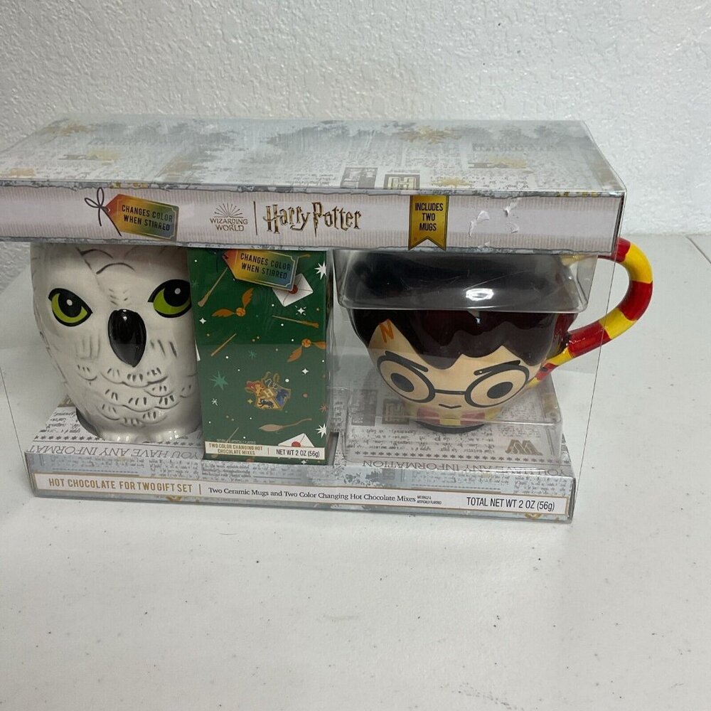 Harry Potter Color Changing Hot Chocolate Mix Gift Set With 2 Mugs ~NEW In Box~